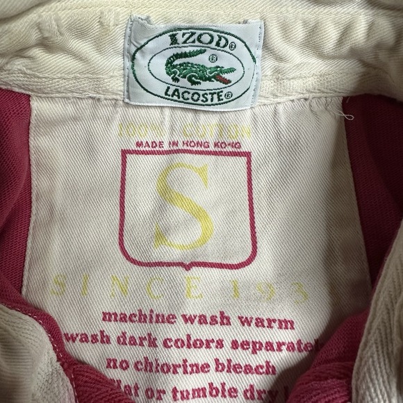 Vintage Izod Lacoste Rugby Polo Shirt Men's Small Teal Colorblock Striped Y2K - Picture 4 of 9